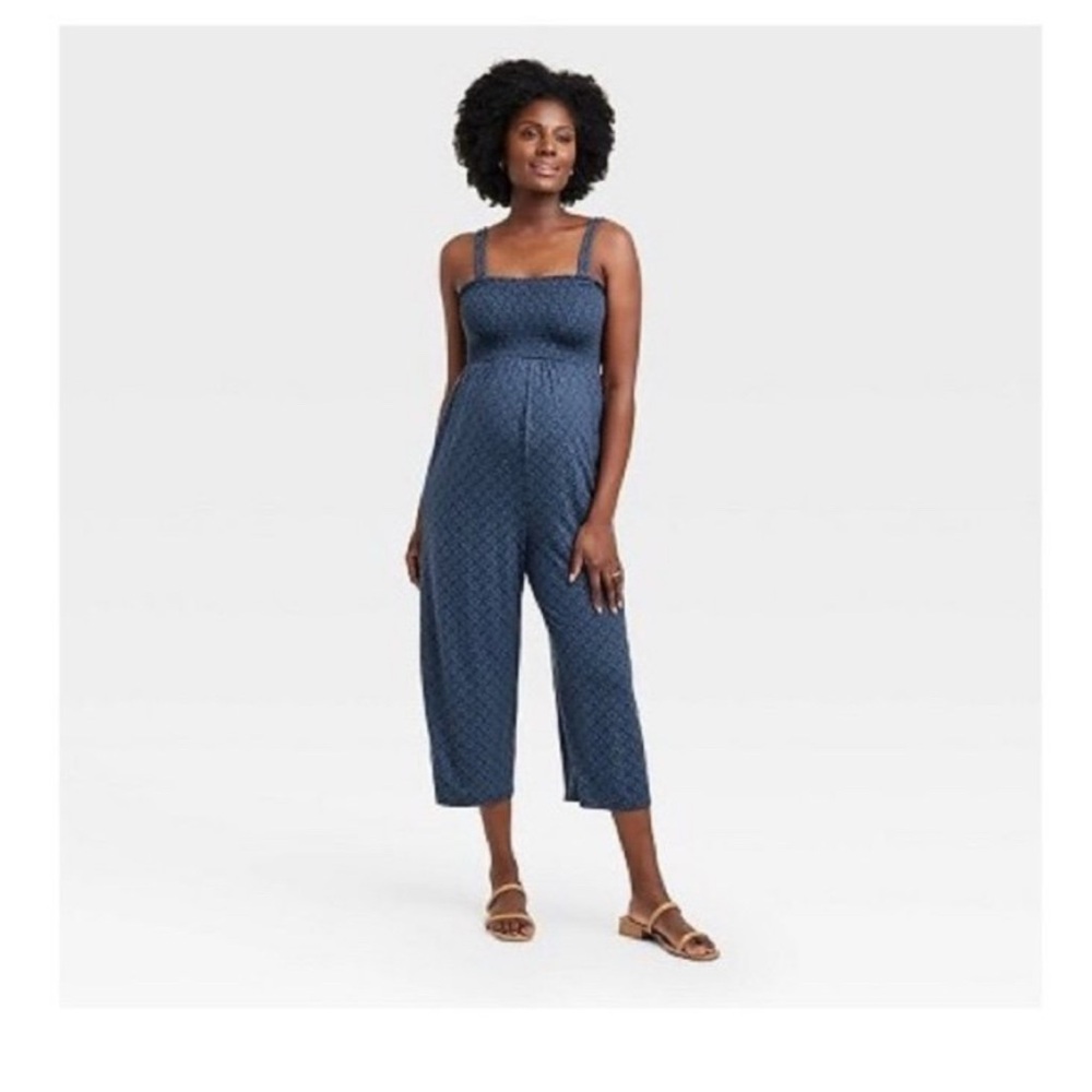 Maternity floral jumpsuit